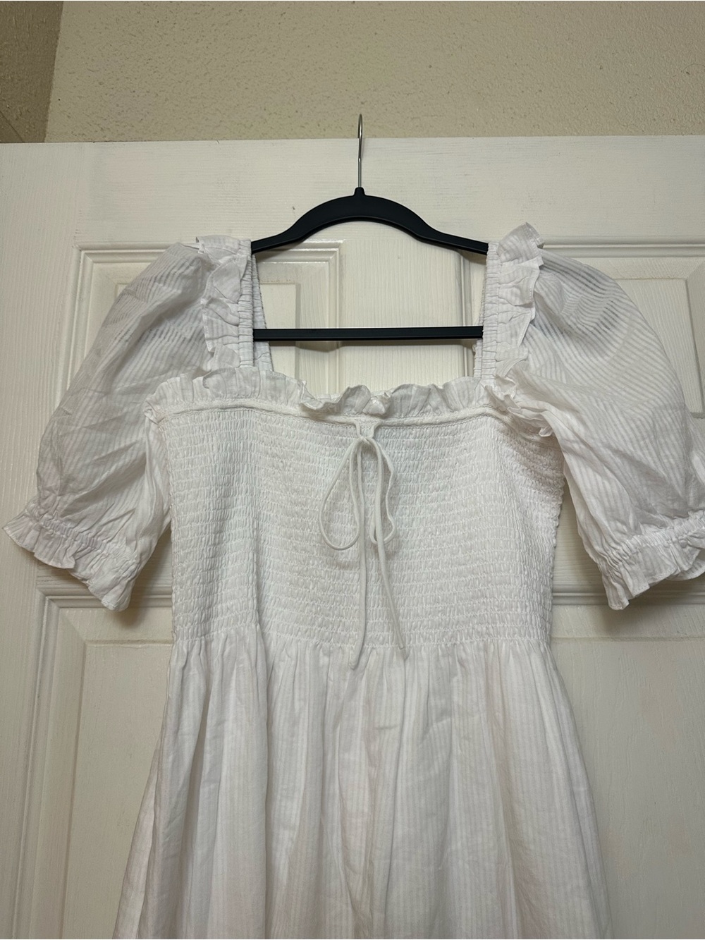 Hill House White Smocked Square-Neck Maxi Dress with Puff Sleeves - Picture 5 of 7
